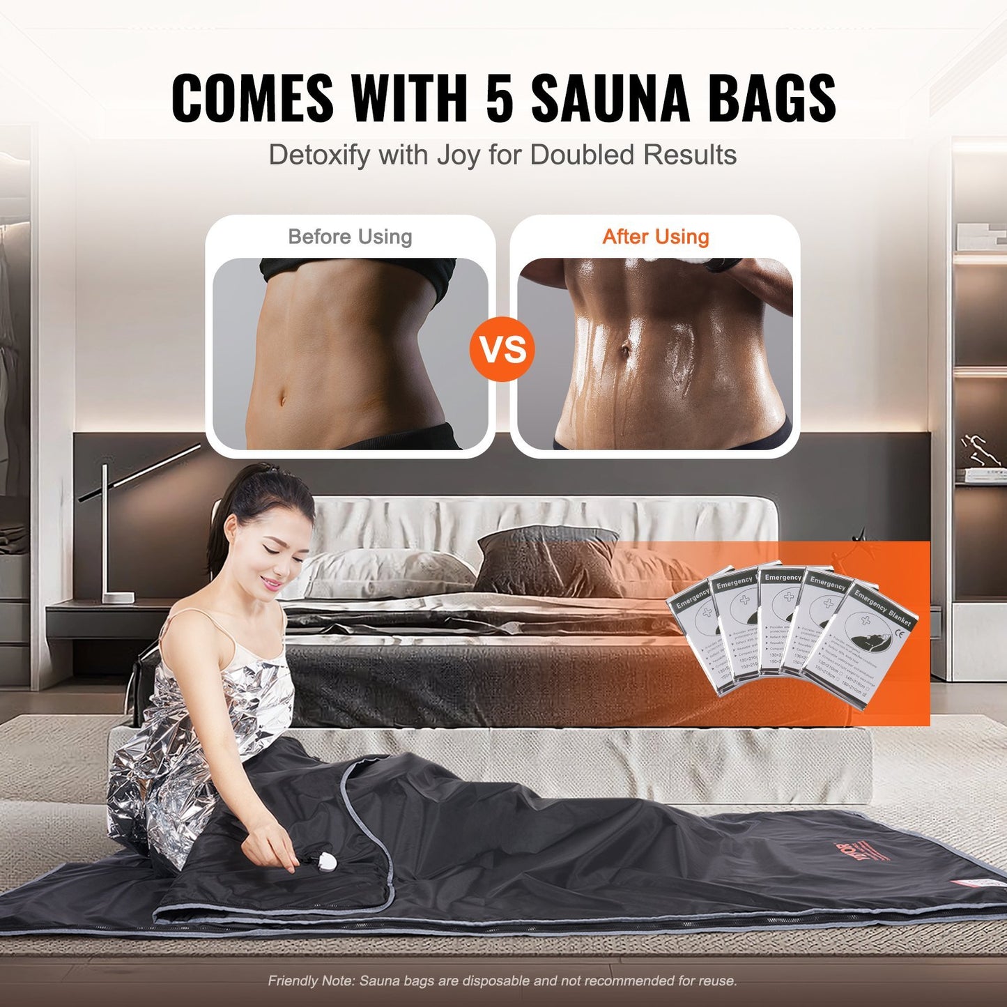 Sauna Blanket For Detoxification, Portable Far Infrared Sauna For Home,  Sauna Bag Warm Holes & Carbon Fiber Heating, 1-6 Level Adjustable Temp 95-176F, 5-60 Minutes Timer, 75 X 35 In